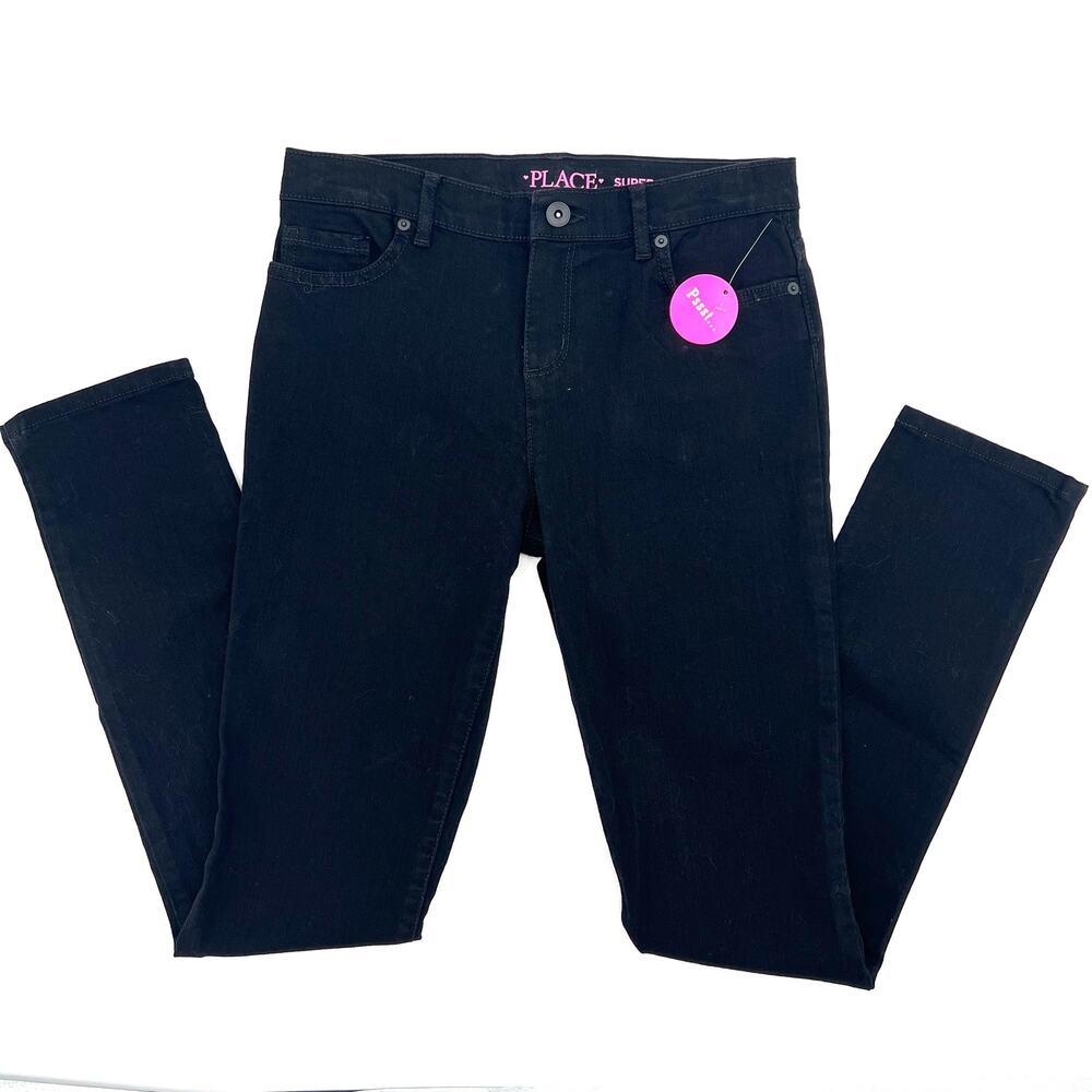 The Childrens Place Super Skinny Jeans Youth Girls 14 Black NWT Adjustable